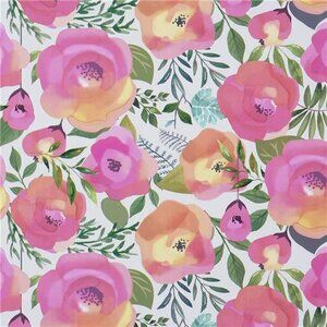 Pink Floral Wallpaper 17.7" x 78.7" Peel and Stick Peach Pink Flower Wallpaper